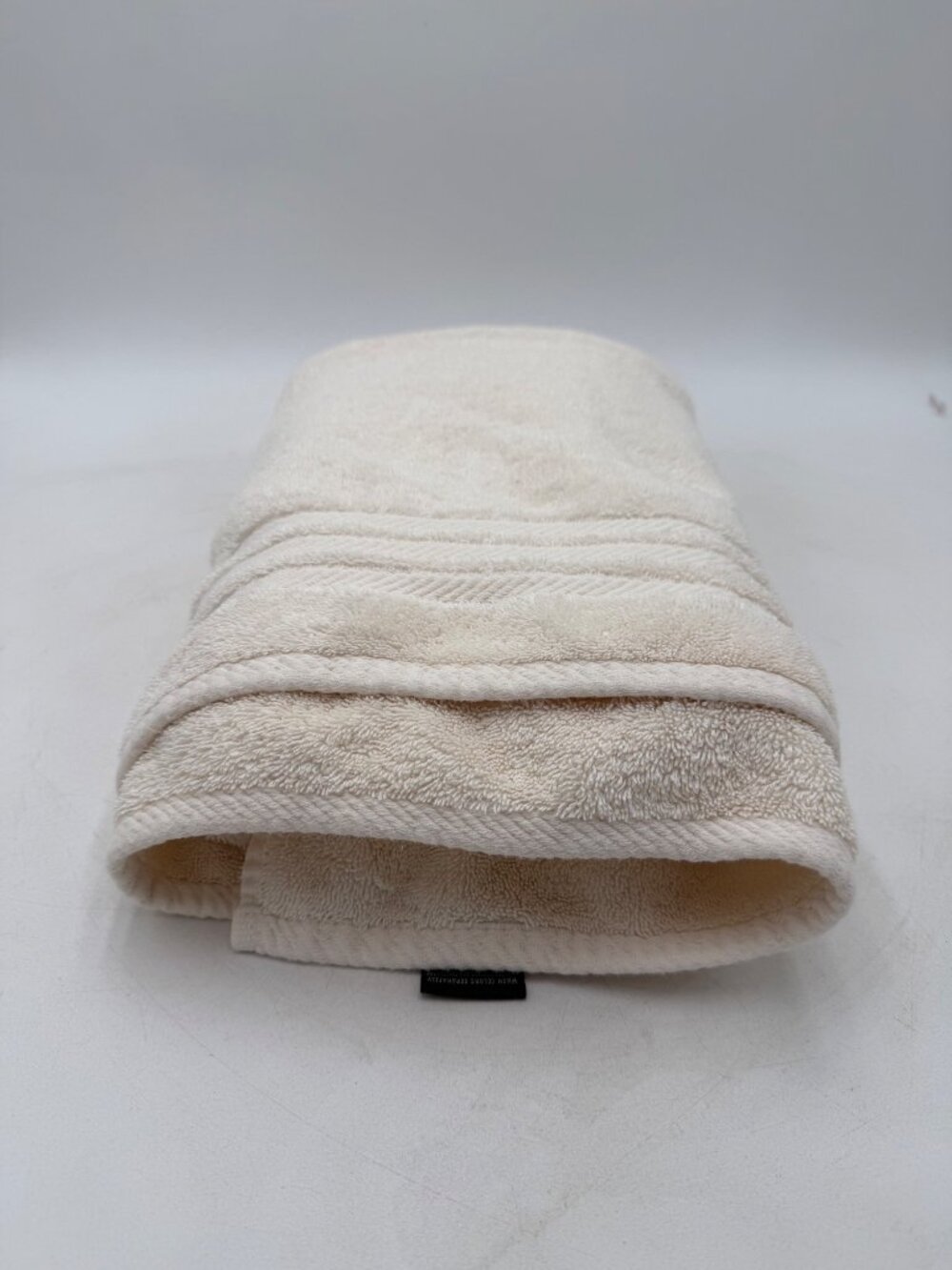 Ralph Lauren Off White Cotton Bath Towel Textured Stripes